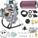 Carburetor Carb Kit Replacement for Polaris Sportsman 500 Carburetor 500 HO 4X4 2001-2005 2010-2012 Scrambler 500 4x4 1997-2009 w/Air Filter Fuel Pump Kit, Replace 3131557 3131453