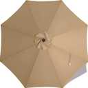 MASTERCANOPY Patio Umbrella 9 ft Replacement Canopy for 8 Ribs-Khaki Canopy Only