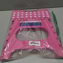 ACSTEP Folding Step Stool for Adults-11 Height Lightweight Plastic Stepping Stool. Foldable Step Stool Hold up to 300lbs Non Slip Collapsible Stool Pink