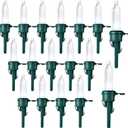 Honoson 60 Pieces LED Replacement Christmas Bulb 3v Waterproof LED Lights Bulbs Bulk for Christmas Tree Decorations Xmas Indoor Outdoor Home Light Decor(Green Base with Cold White Bulb)