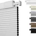 No Drill No Tools Blackout Cellular Shades Cordless Easy Install Honeycomb Blinds Thermal Insulated Noise Reduction Blinds for Indoor Windows,Blackout-White,26" W x 64" H