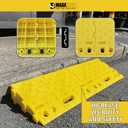 MAXXHAUL 50707 Portable Interlocking Plastic Curb Threshold Ramp Set (Yellow), 21.5 x 13.5 x 4 in, 2,000 lb Capacity per Ramp, for Driveway, Dock, Scooter, Wheelchair, Car, Truck
