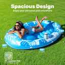 SLOOSH Inflatable Tanning Pool Lounger Float, 70" x 50" Pool Floats Adult with Pillow, 4 in 1 Oval Suntan Tub Raft Floatie,Sunbathing Bed Lounge for Water Blow Up Ball Pit Party Gifts