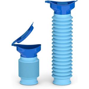 Pee Bottles for Men, Adjustable Emergency Urinal, Car Pee Bottle for Men and Women, Portable Toilet for Car, Shrinkable Personal Mobile Toilet,Urine Bottle (Blue)