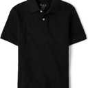 The Children's Place Boys' Uniform Short Sleeve Pique Polo (Medium, Black)