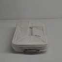 KEEGH Storage Baskets for Organizing, Fabric Storage Bins with Leather Handles, Shelf Baskets for Closet Organization, 15" L x 11" W x 10" H, White, 4 Pack