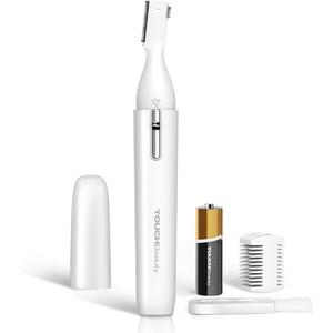 TOUCHBeauty Eyebrow Hair Trimmer for Women, Painless Precision Eyebrow Shaper, Pen-Shaped Hair Remover Razor for Face Chin Neck, Upper-Lip, Peach-Fuzz Mini Sized Battery-Operated, White, 1658A