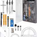 Mr. Pen Geometry Set with 6 Inch Swing Arm Protractor, Divider, Set Squares, Ruler, Compasses and Protractor, 15 Piece Set (Classic Slate)