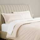 Carressa Linen 100% Egyptian Cotton Duvet Cover Queen Size - 800 Thread Count 3 PC Ivory Duvet Cover Set, Extra Long Staple Egyptian Cotton Quilt Cover, Soft, Breathable with Hidden Zipper Closure (Ivory Cream)