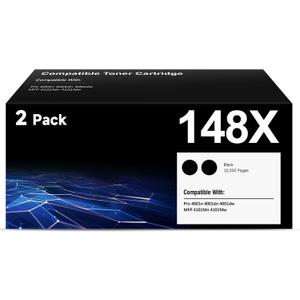 148X Toner Cartridges High Yield (2-Pack) Compatible Replacement for HP 148 148A W1480A Work with HP Pro MFP 4101fdw Pro 4001n 4001dw 4001dn MFP 4101fdn Printer
