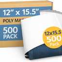 Poly Mailers 12x15.5 (500 Pack)  12x15 Polymailers Shipping Bags, Self-Sealing Mailing Envelopes  2.5 Mil. Made in Canada