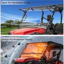 StarknightMT Flip Windshield Compatible with 2016+ Pioneer 1000 1000-5 1000-6, Windproof Full Windows Scratch Resistant Clear Fold Windshield