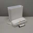 Small Bathroom Trash Can with Lid, 3.2 Gallon / 11.5 L Slim Plastic Garbage Bin with Pop-Up Lid, Mini Waste Basket Can Dog Proof for Kitchen, Bedroom, Office, Laundry, Toilet, Rv, White