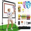 Paddle Game with Net, Similar to Badminton, Pingpong, and JianziAll-in-1 Set for Master Pickleball Practice Board, Backyard Pickleball Equipment