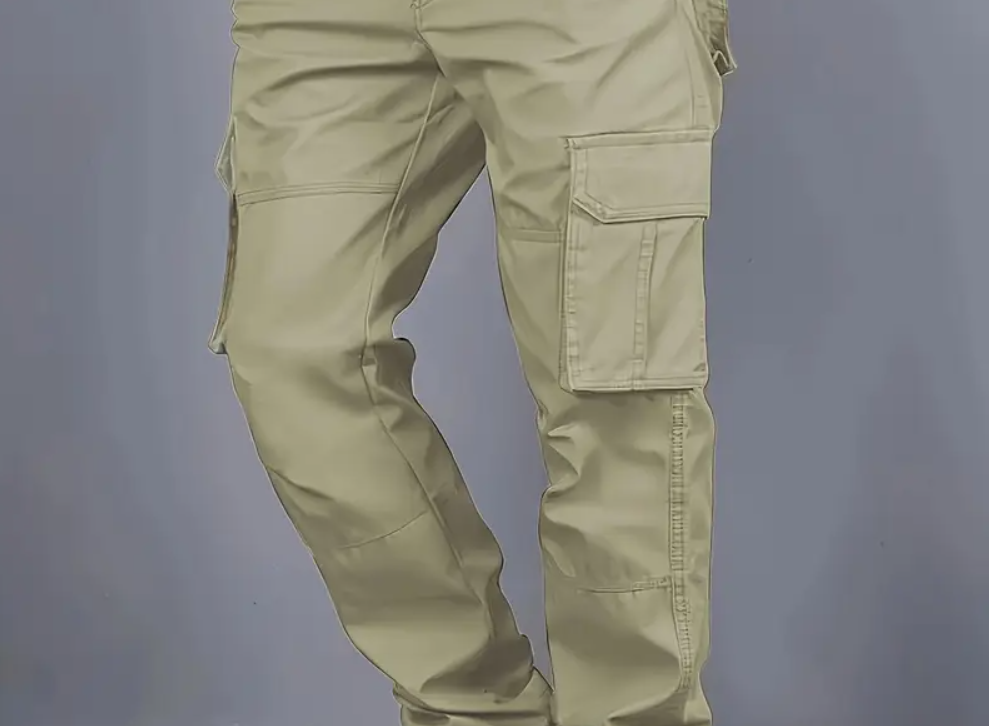 Men's Casual Cargo Pants with Multiple Pockets, Size 32-38
