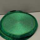 SHACOS Round Placemats Set of 6 Washable 15 inch Round Table Mats Cotton Polyester Woven Braided Place Mats for Dining Table (Blue, 6)