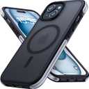 Lamicall Magnetic Phone Case for iPhone 15 for MagSafe - [18 FT Mil-Grade Drop Protection] Phone Case with Air Bumpers and Raised Edges, Shockproof Case for iPhone 15 Phone Case, Black