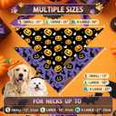 Halloween Dog Bandanas for All Dogs (2-Pack Triangle Reversible Pet Scarves) (Pumpkin Cats Boo) Premium Fabric Holidays Bandana, Purple X-Large Y