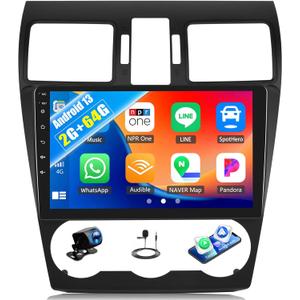 2G+64G Android Car Radio for Subaru Forester 2013 2014 Navi with Carplay Android Auto Mirror Link 9 Inch Touchscreen Car Radio Bluetooth FM GPS Navigation WiFi 28UI Backup Camera MIC