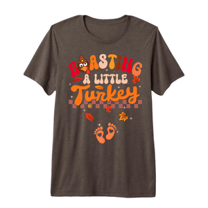 Thanksgiving Roasting A Little Turkey Pregnancy Women Men Premium T-Shirt XL, Brown