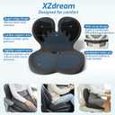 Seat Cushion,Office Chair Cushion with Lumbar Support,Memory Foam Car Orthopedic Cushion,Ergonomic Designed for Long Sitting,Tailbone & Back Pain Relief,Sciatica Pillow for Office,Car,Home Chair