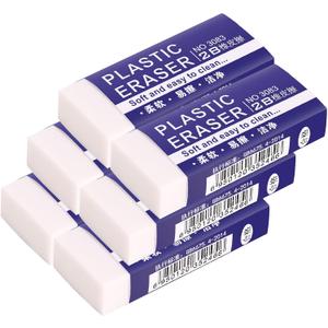 3 x 6 Pack Pencil Erasers, Large White Erasers for School, Art Erasers for Kids Drawing Bulk