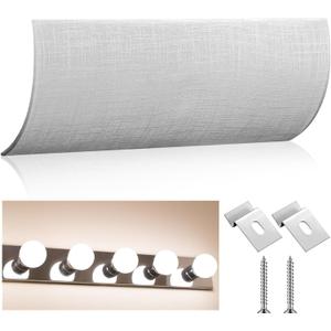 Geelin Moderne Vanity Light Cover Conversion Kit 26" W White Textured Fabric Bathroom Light Cover Shade DIY Lampshade (No Wiring) Stylish for Home Apartments Condo Residences, 11.02"W x 6.89"H