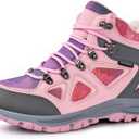 R CORD Kids Hiking Boots Waterproof Non-Slip for Outdoor Lace-Up Closure Girls Hiking Boots Durable TPR Traction Outsole Kids Hiking Shoes 5 Big Kid 