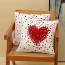 AEIOAE Valentines Pillow Covers 18x18 Inch Set of 2,Red Pink Love Heart Throw Pillows Case,Valentine's Day Mother's Day Anniversary Holiday Decor Cushion Covers Farmhouse Outdoor Decor for Sofa Bed