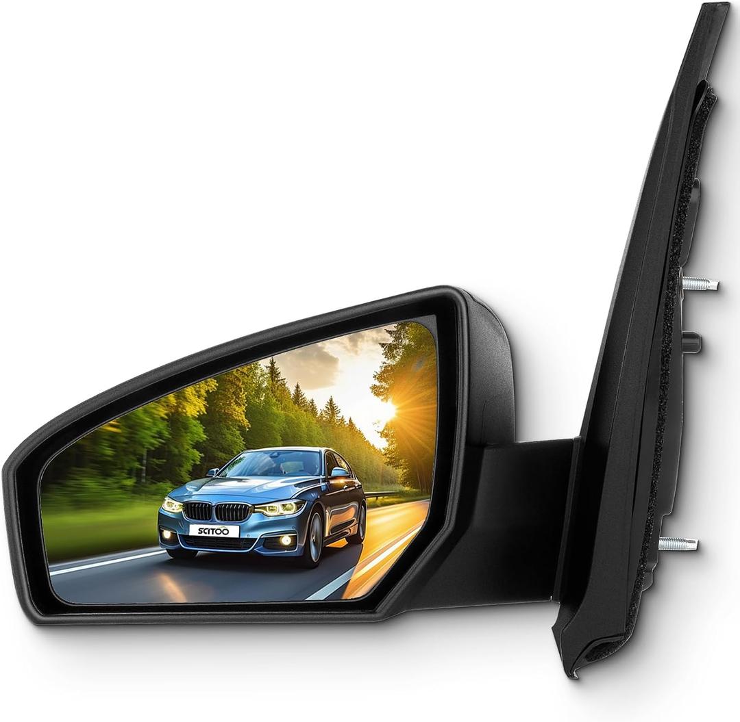 SCITOO Driver Side View Mirror Fit For Nissan Sentra 2007 2008 2009 2010 2011 2012 Non-Folding Power adjustment Black Left Outside Exterior Mirror NI1320167