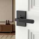 Asidrama 6 Pack Black Privacy Door Handles, Door Lever with Door Knobs Indoor for Bedroom or Bathroom, Heavy Duty Door Handles Interior with Locks for Left Right Sided Doors