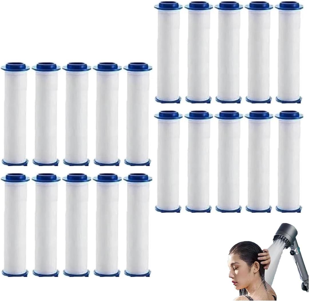 10/20 Pcs Ion Drops Shower Head Filters, Filtered Showerhead, PP Cotton Filter Cartridge, Suitable for Various Specifications of Shower Heads (20 Pcs, 2.95 inches)