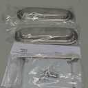 6-Inch Oval Pocket Door Pull with Push-to-Release Edge Handle - 304 Stainless Steel Flush Mount Hardware in Brushed Silver Finish for Wooden Sliding & Barn Doors