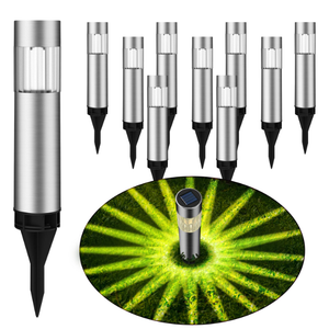 pearlstar Solar Outdoor Lights,10 Pack Waterproof Stainless Steel Solar Stake Lights for Path,Walkway,Driveway,Yard,Patio,Garden Decor (Warm White)