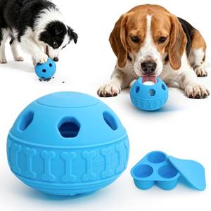 IFOYO Frozen Treat Dog Toy Ball for Small to Medium Dogs, Silicone Enrichment Dog Toys to Keep Them Busy, Reduce Anxiety, Puzzle Treat Dispensing Dog Toys for Slow Food Training, Easy to Clean (Blue)