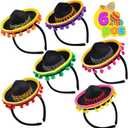 JOYIN 6 PCS Cinco De Mayo Fiesta Fabric Sombrero Headbands Party Costume for Fun Fiesta Hat Party Supplies, Luau Event Photo Props, Mexican Theme Decorations and Party Favors