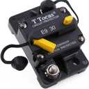 E9 30A Amp Boat Circuit Breaker with Manual Reset for Car Automotive RV Truck Marine Solar Battery | 12V - 72V DC UL-Rated | Waterproof Switchable (Surface Mount)