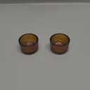 2 pcs Amber Tealight Candle Holders, Glass Votive Candle Holders Fall Decorations for Home Table Fall Wedding Centerpieces, Party Supplies and Vintage Decor