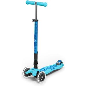 Micro Kickboard | Maxi Foldable LED Kids Scooter for Ages 5-12 | Children up to 110 lbs | 3 Wheel Lean-to-Steer Design | Adjustable T Bar | Smooth Ride, Motion Activated PU LED Wheels | Swiss Design