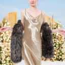 Soul Young Faux Fur Collar Women's Neck Warmer Scarf Wrap (Black)