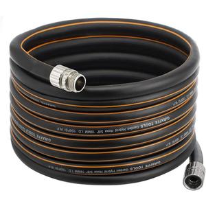 Giraffe Tools Garden Hose 50ft x 5/8", Custom Length, Heavy Duty, No Kink, Flexible, Rubber Garden Hose, Leakproof Water Hose with Male to Female Fittings, 600 Burst PSI