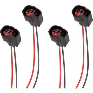 4PCS Fuel Injector Connector Pigtail,Fuel Injectors Set of 4 Replace OEM# 5013995AA,5161919AA,Car Accessories Fuel Injector Wiring Harness Compatible with Dodge,Ford,Chevrolet (4PCS)