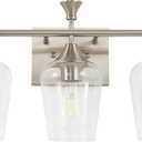 Bathroom Light Fixtures (3-Light, 19 Inch), Brushed Nickel Vanity Lights for Bathroom with Clear Wine Glass Glass Shade, Modern Vanity Wall Lights for Mirror Bedroom Living Room Kitchen Hallway Porch