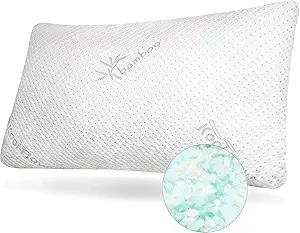  2 Pieces Snuggle-Pedic Shredded Memory Foam Pillow - The Original Cool Pillows for Side, Stomach & Back Sleepers - Sleep Support That Keeps Shape - College Dorm Room Essentials for Girls and Guys, 28x17 inches