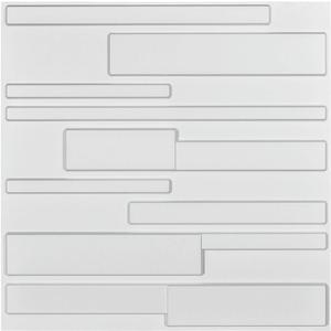 Art3d 19.7" x 19.7" (Pack Of 12) Wall Panel 3D Rectangle, White
