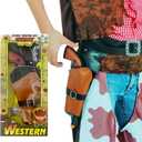 Cowboy Toys, Classic Toy Gun and Holster Set for Adults, Fake Revolver and Adjustable Belt Western Costume Accessory for Men Novelty Gifts for Halloween