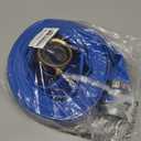 DAVCO 2" ID  25 ft Pool Backwash Hose, Heavy Duty Reinforced Blue PVC Lay Flat Water Discharge Pump Hoses For Swimming Drain Pools and Clean Filters, With Aluminum Pin Lug Fittings