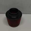 Cold Air Intake Filter High Performance Washable Filter Clamp-On Replacement Air Filter Flange Diameter 3inch/76mm Red