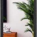 LFT HUIMEI2Y Door Mirror Full Length, Wall-Mounted Mirror Rectangle Tall with Engraving Frame for Bedroom, Living Room, Dressing Room, Black 50" x14"