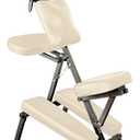 NRG Grasshopper Portable Massage Chair - Fully Adjustable Seat, Chest Pad, Head Cradle and Arm Supports - Lightweight Chair, Compacts for Easy Transport - Carrying Case Included - Color: Cream